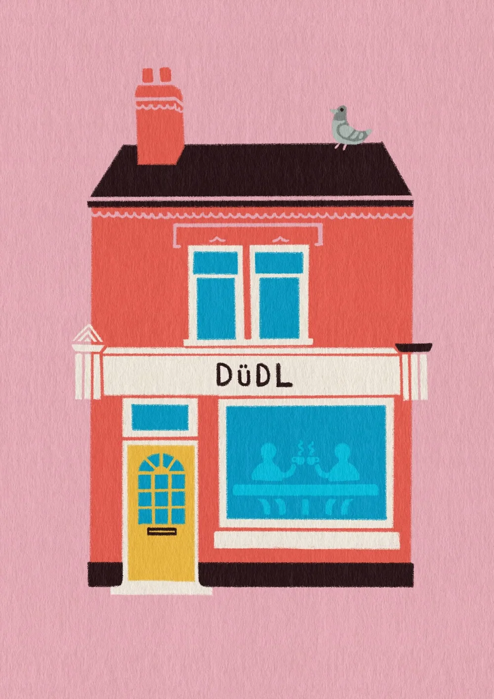 Illustration of the colourful DÜDL creative café
