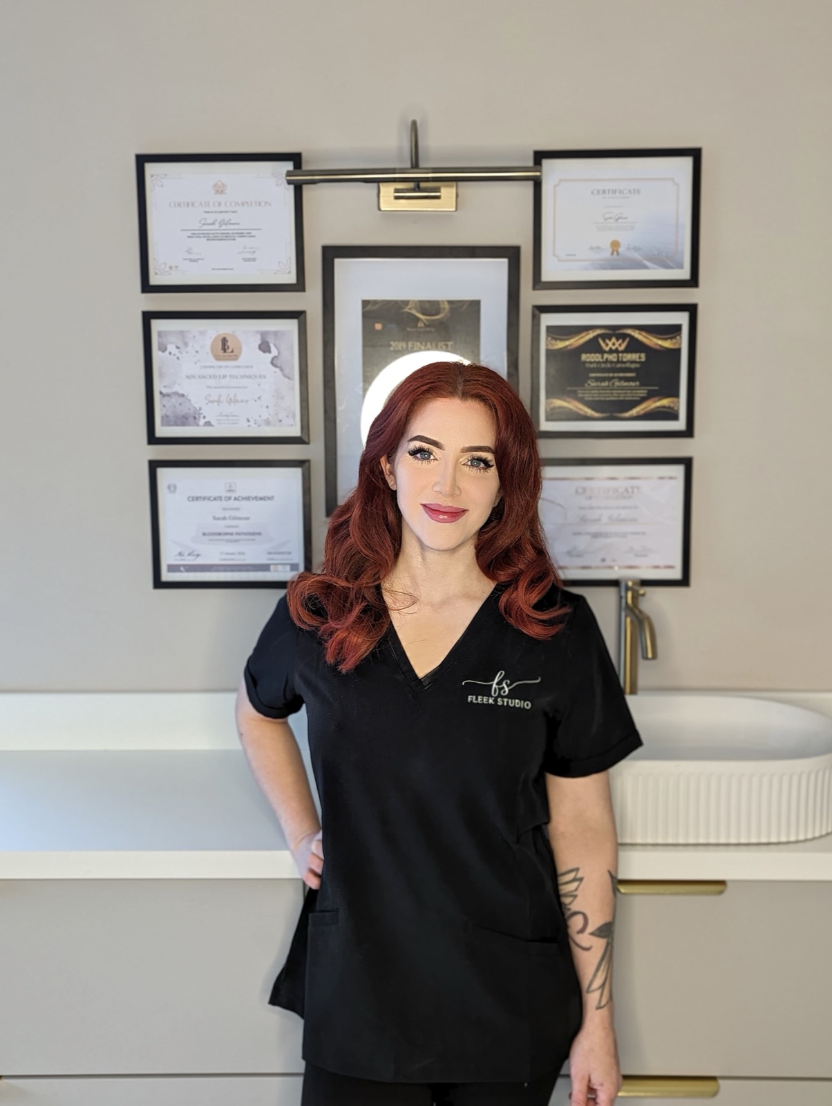 Fleek Studio founder Sarah Gilmour inside the Long Eaton aesthetics studio