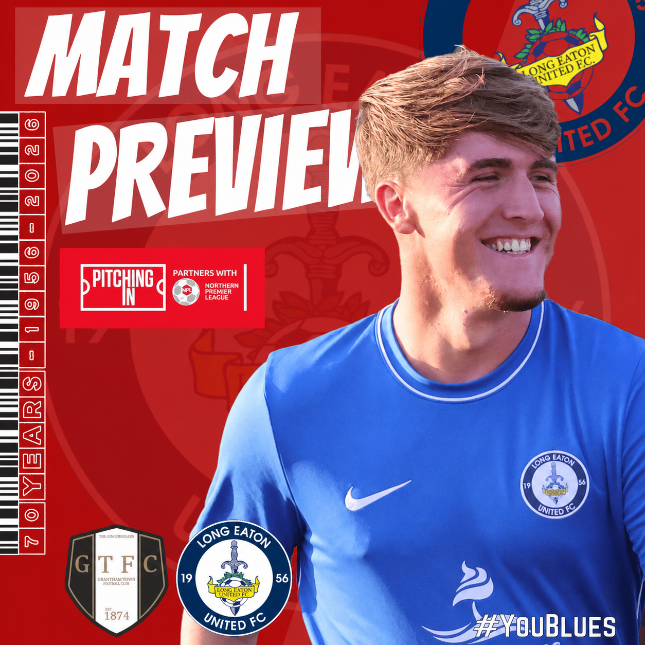 Match preview artwork for Grantham Town against Long Eaton United