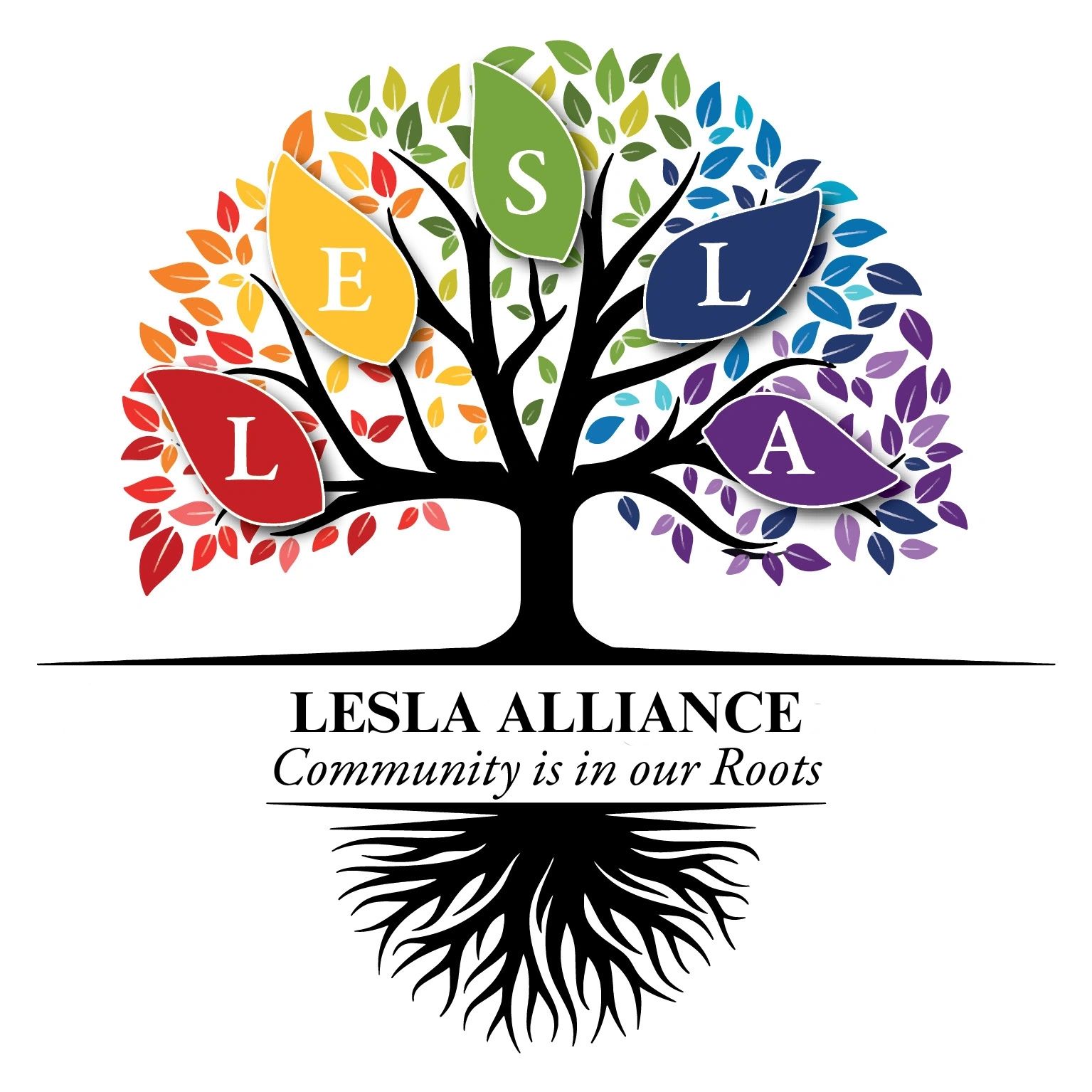 LESLA Alliance tree logo with the words Community is in our Roots